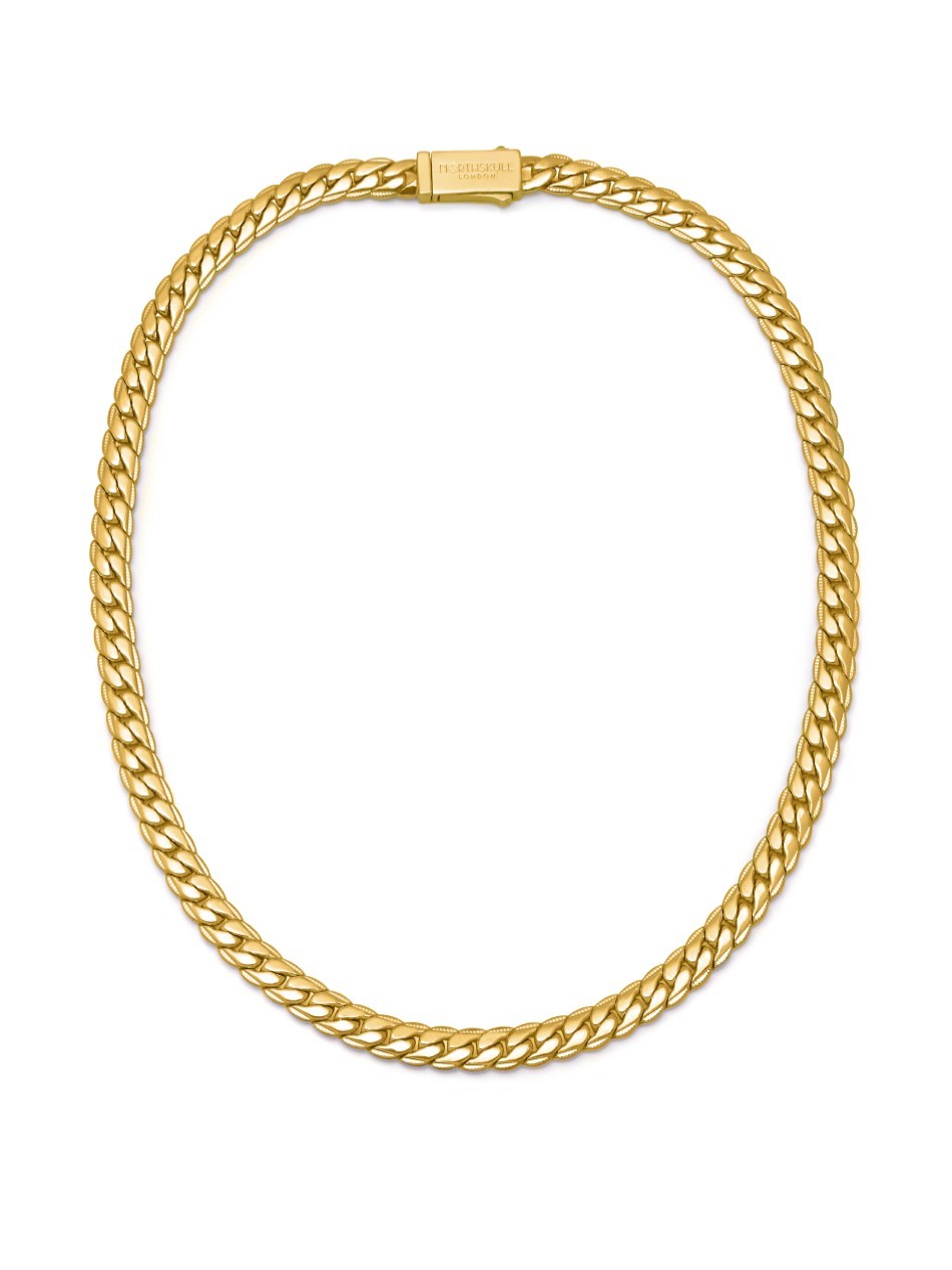 Mens gold deals flat curb chain