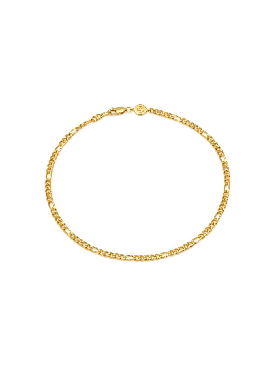Figaro Chain Ankle Bracelet in Gold