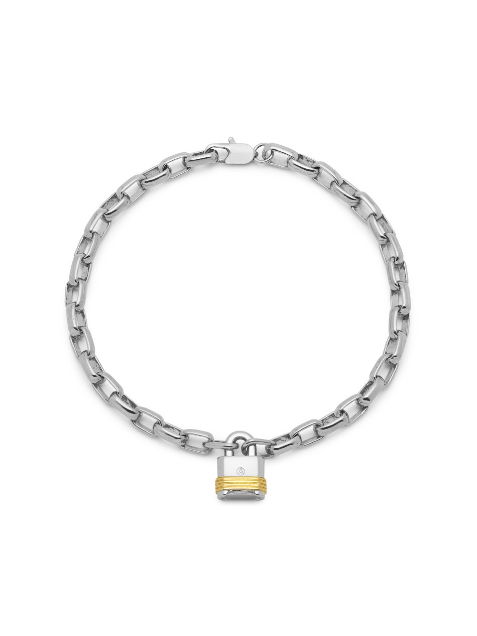 Northskull Two-Tone Padlock Necklace