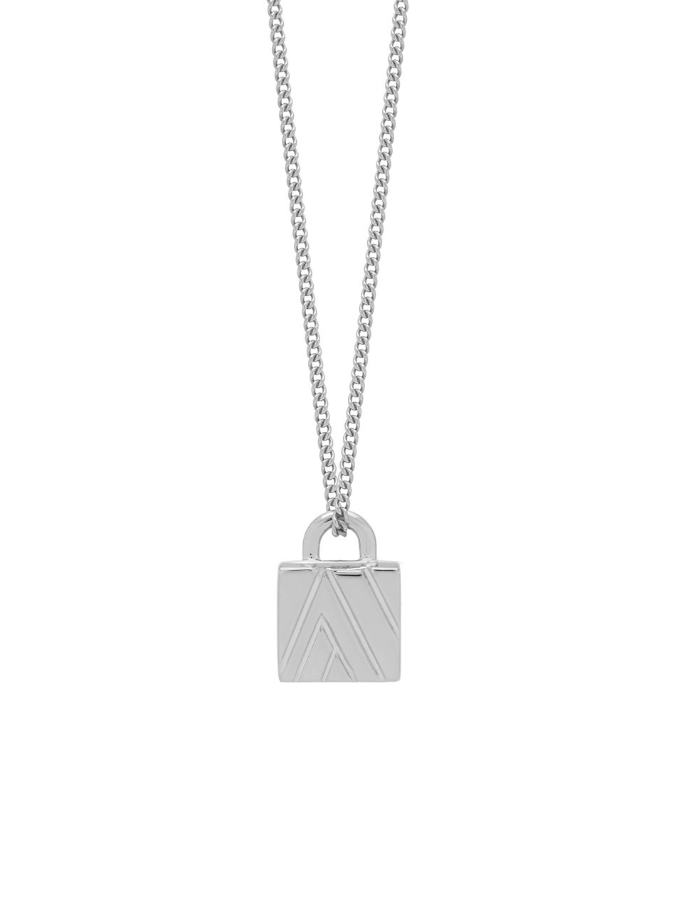 Northskull Two-Tone Padlock Necklace