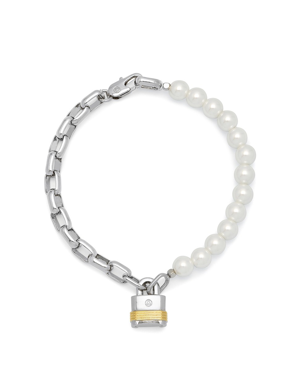 Northskull Two-Tone Padlock Necklace