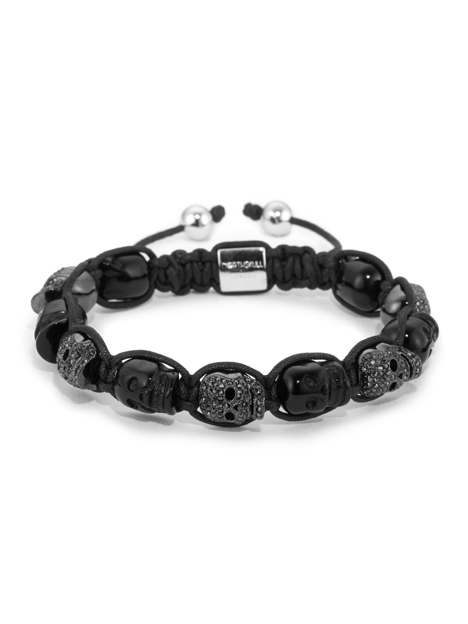 black onyx skull bracelet