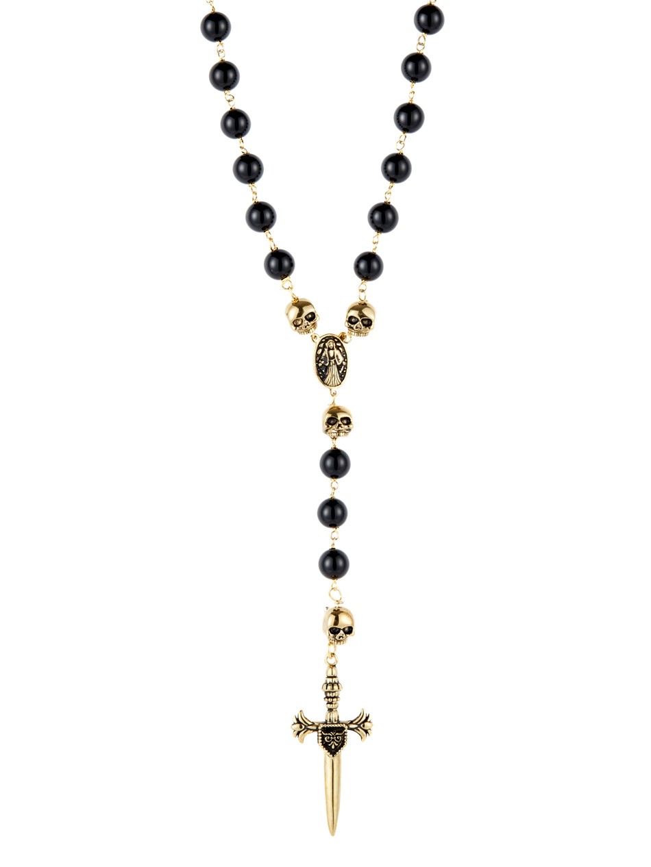 Onyx on sale rosary necklace