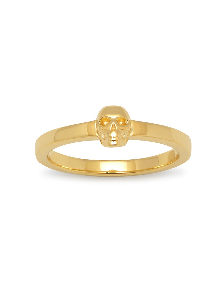 Atticus Skull Ring in Gold