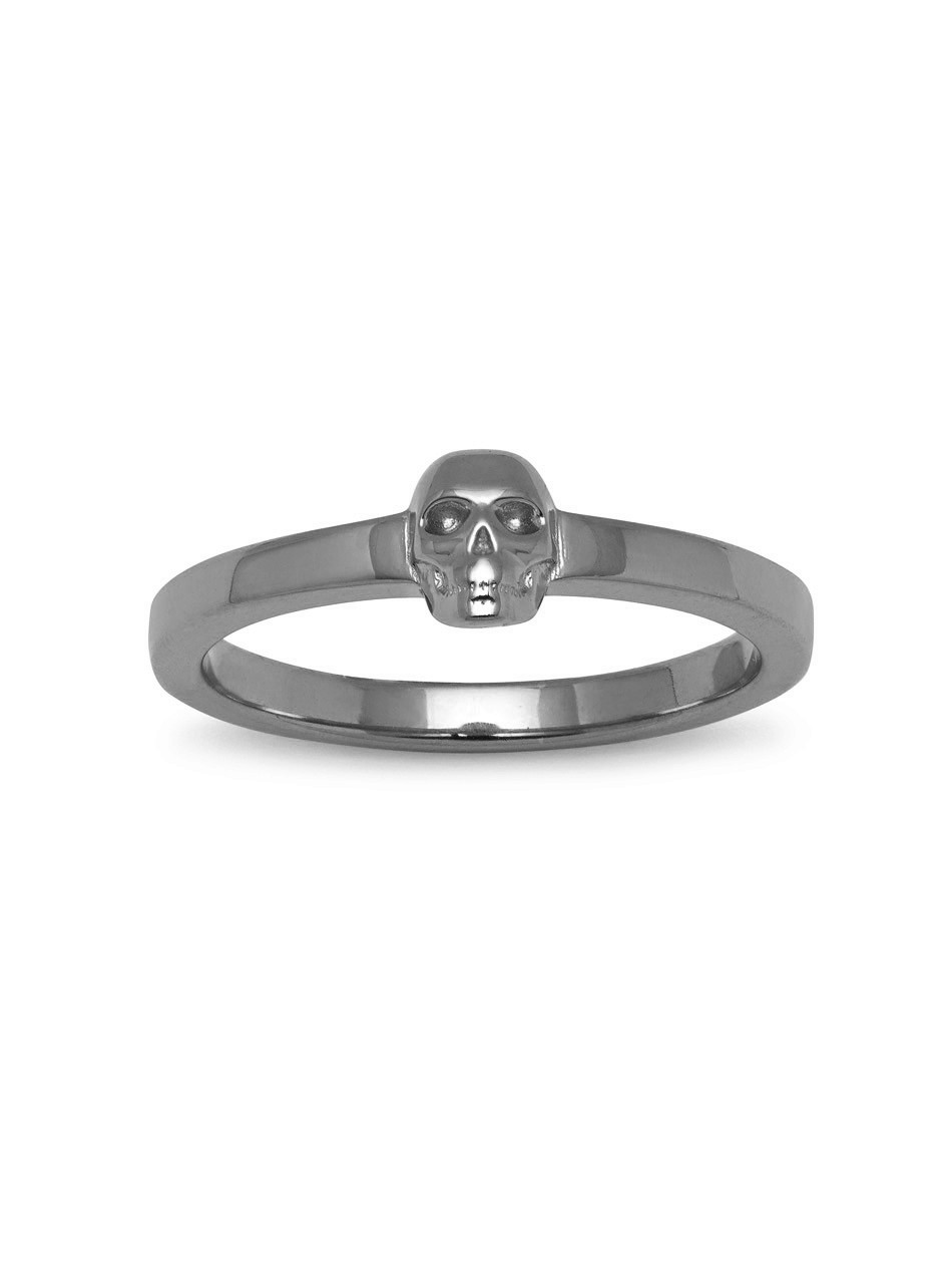 Atticus Skull Ring in Gunmetal