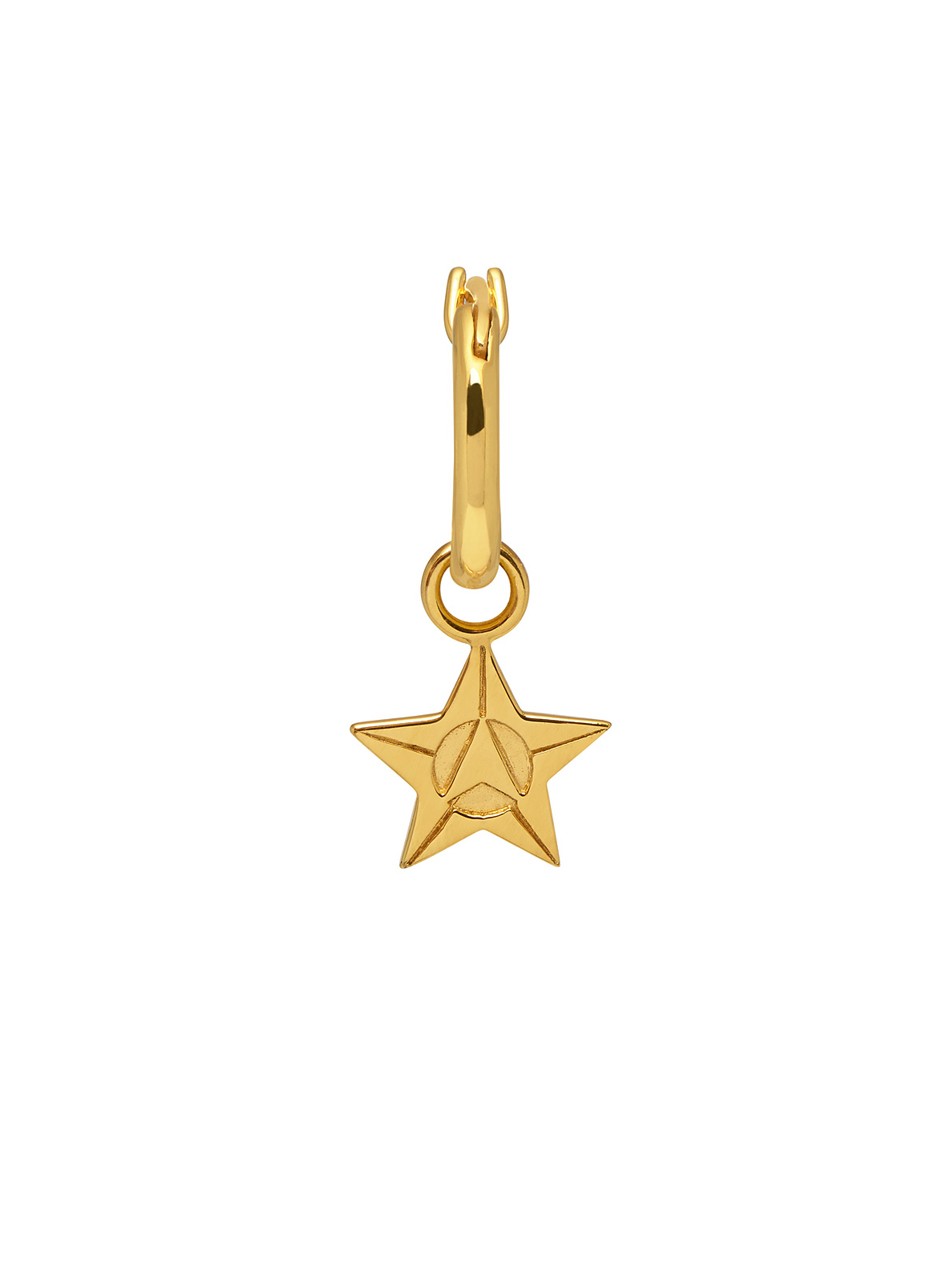 Logo Star Hoop Earring in Gold