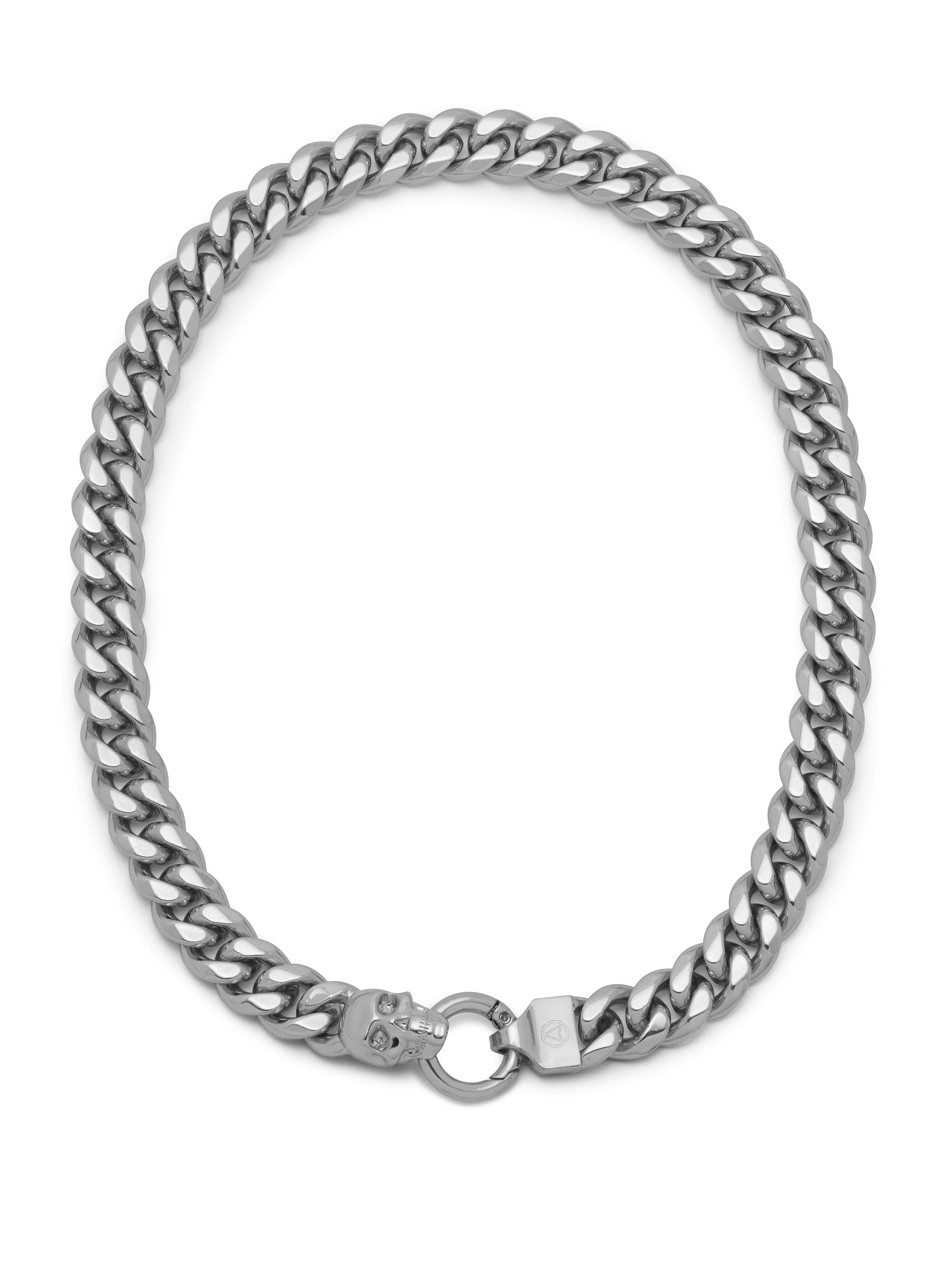 Northskull Two-Tone Padlock Necklace - Silver