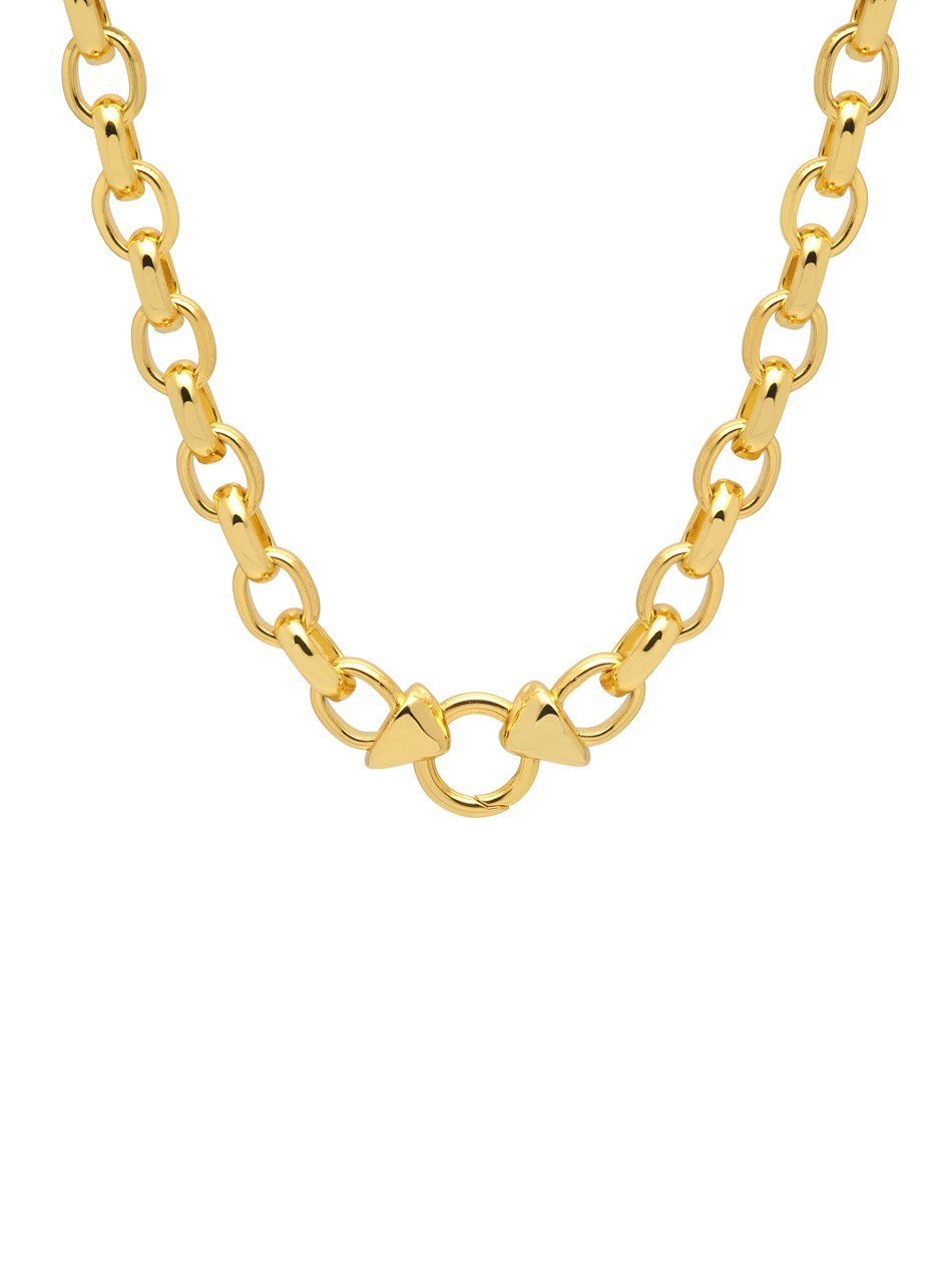 Lydia Tomlinson Medina Chunky Chain Ring-Clasp Necklace in Gold