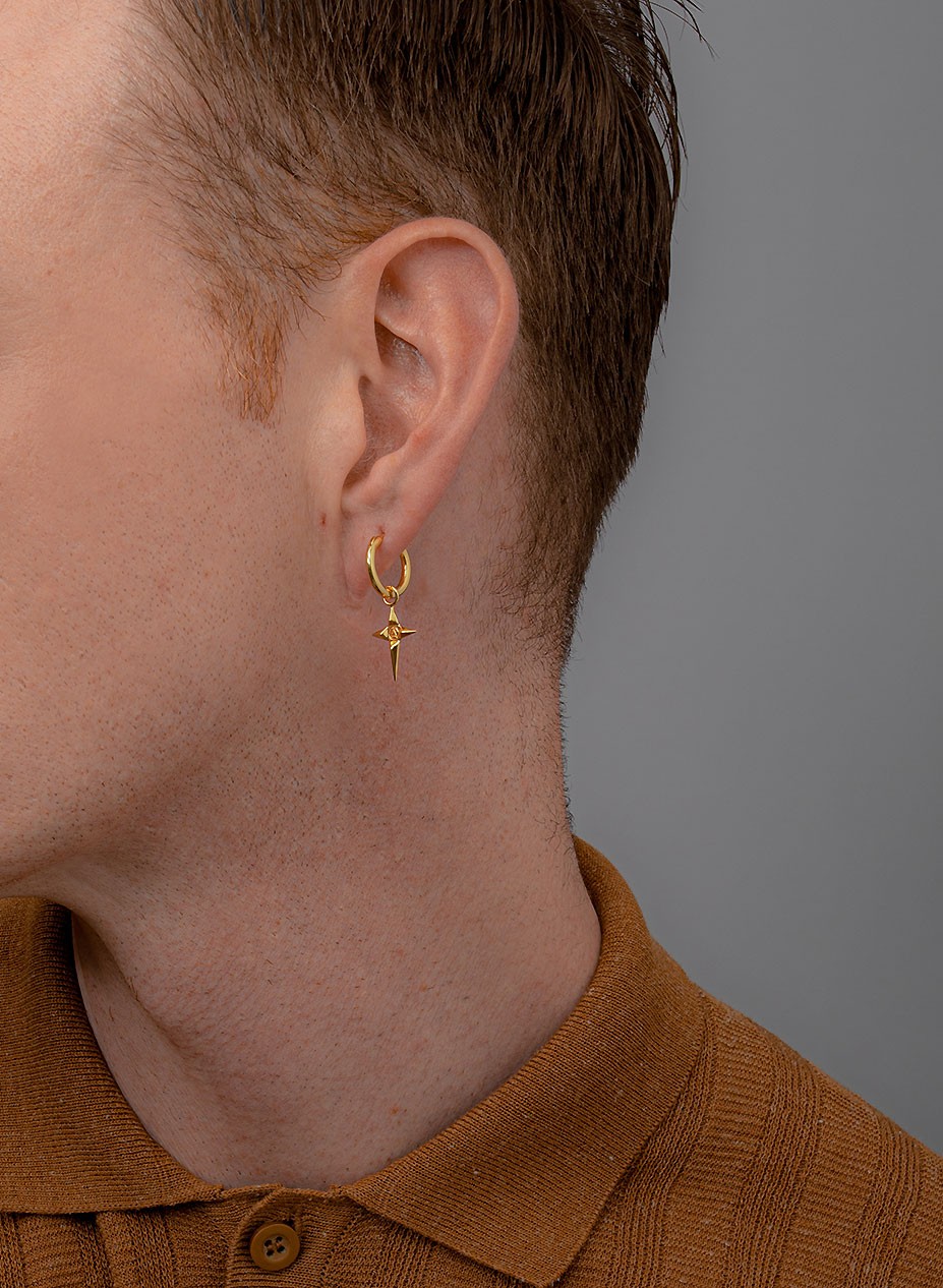 Star hoop earring Gold Farfetch Men Accessories Jewelry Earrings Hoop 