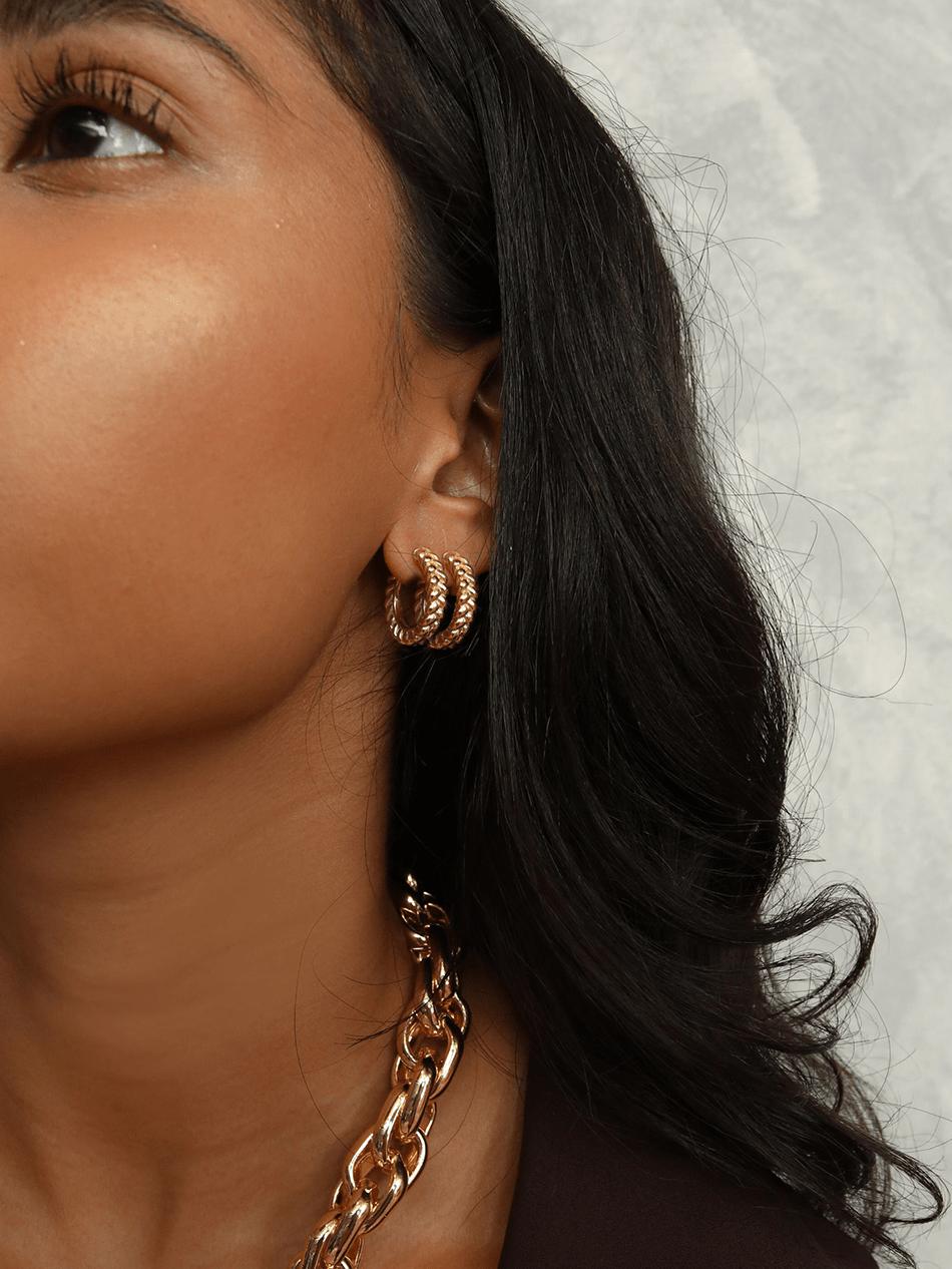 silver linear drop earrings