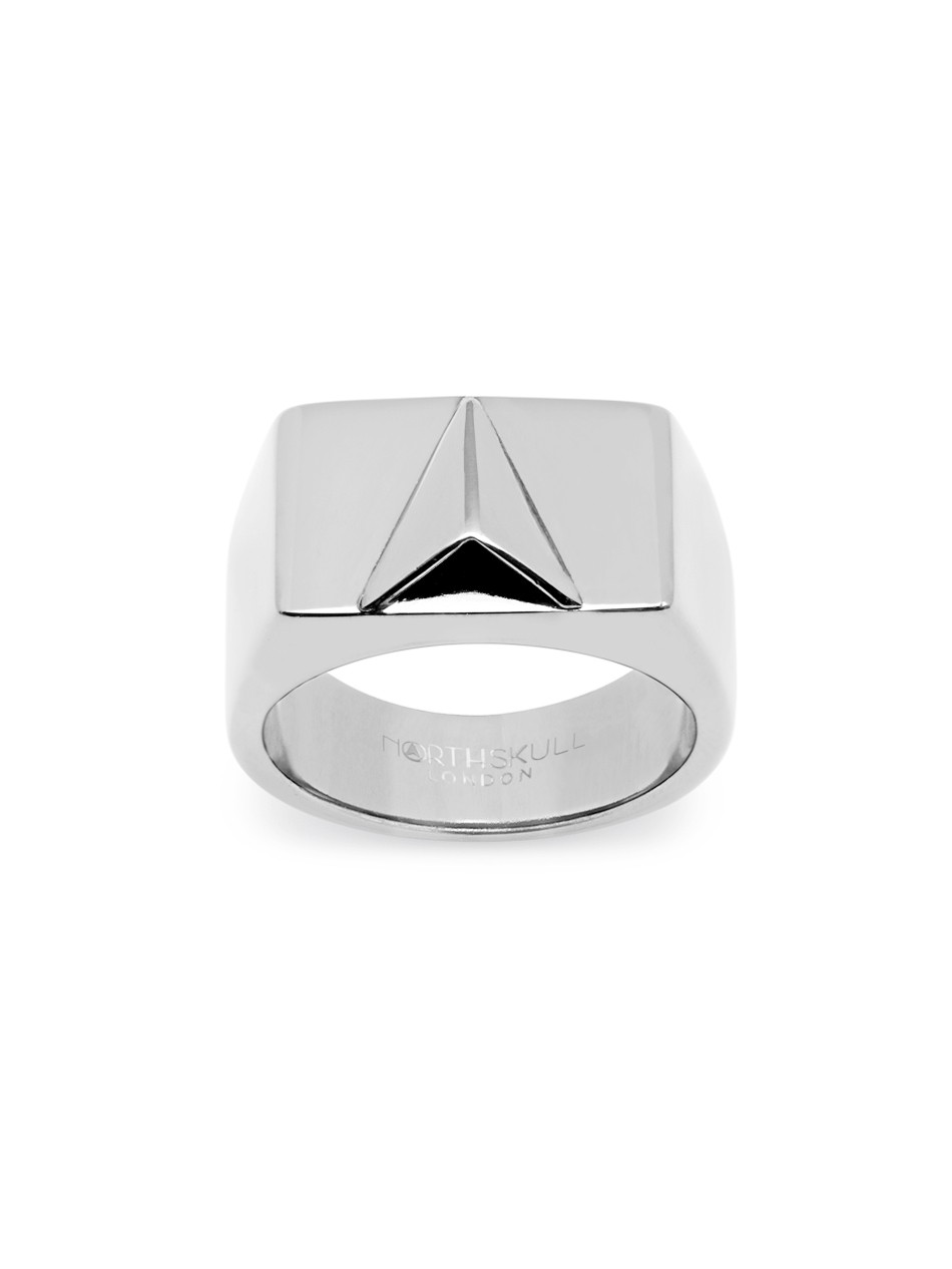 Silver Signet Ring for Men, Northskull Silver Designer Rings