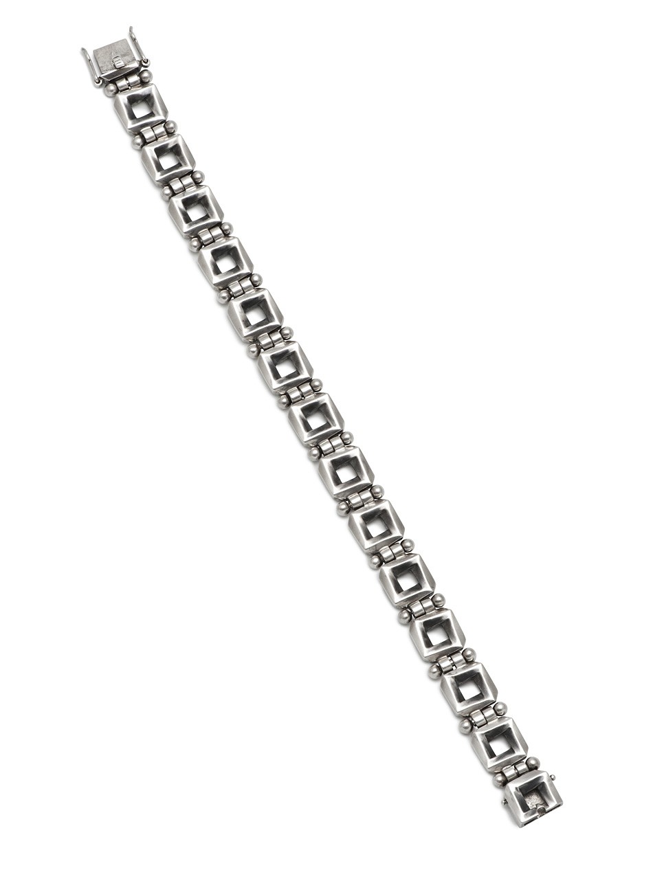 Quadrum Chain Bracelet, Handfinished In Sterling Silver