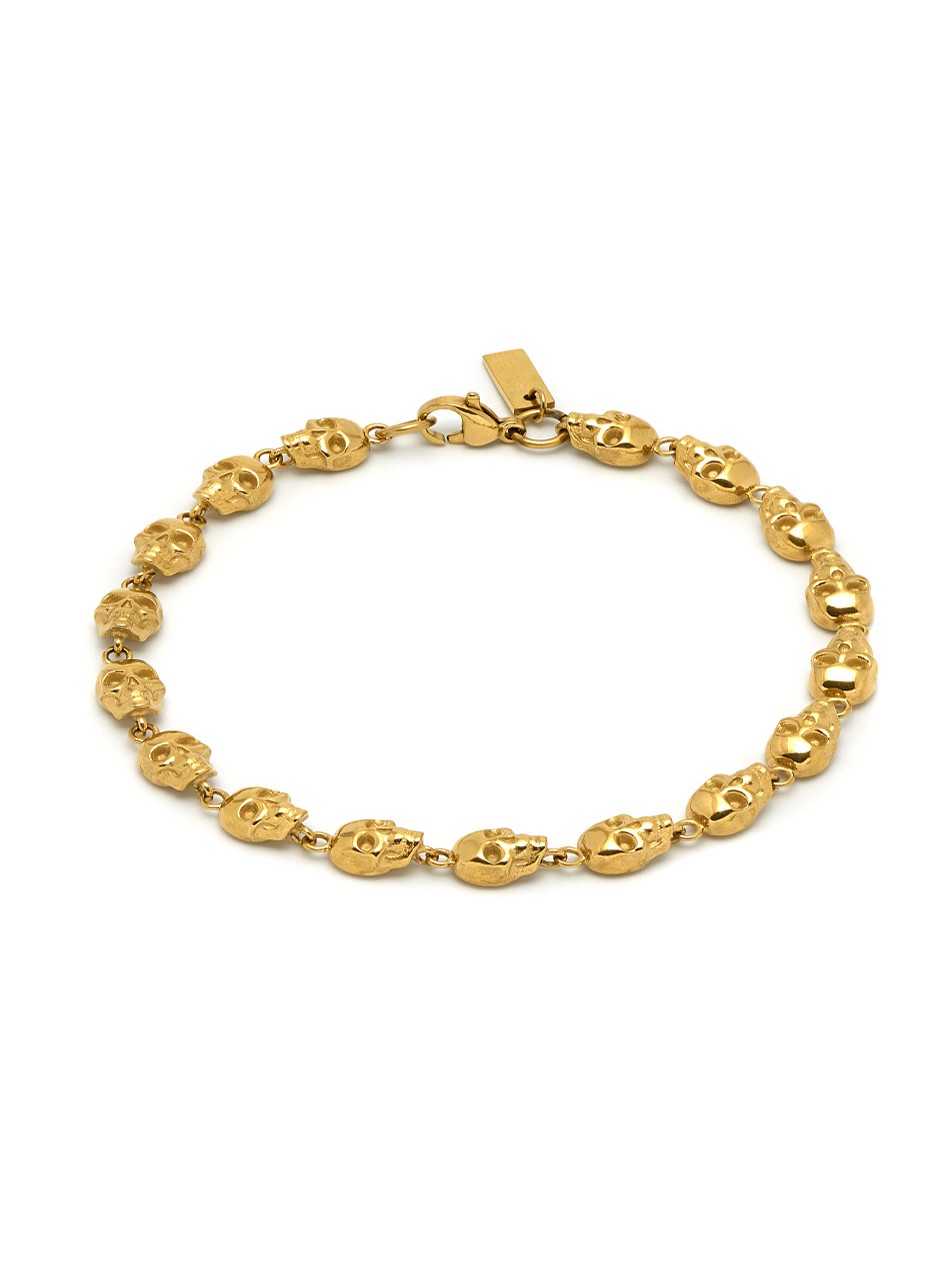 Atticus Skull Chain Bracelet in Gold