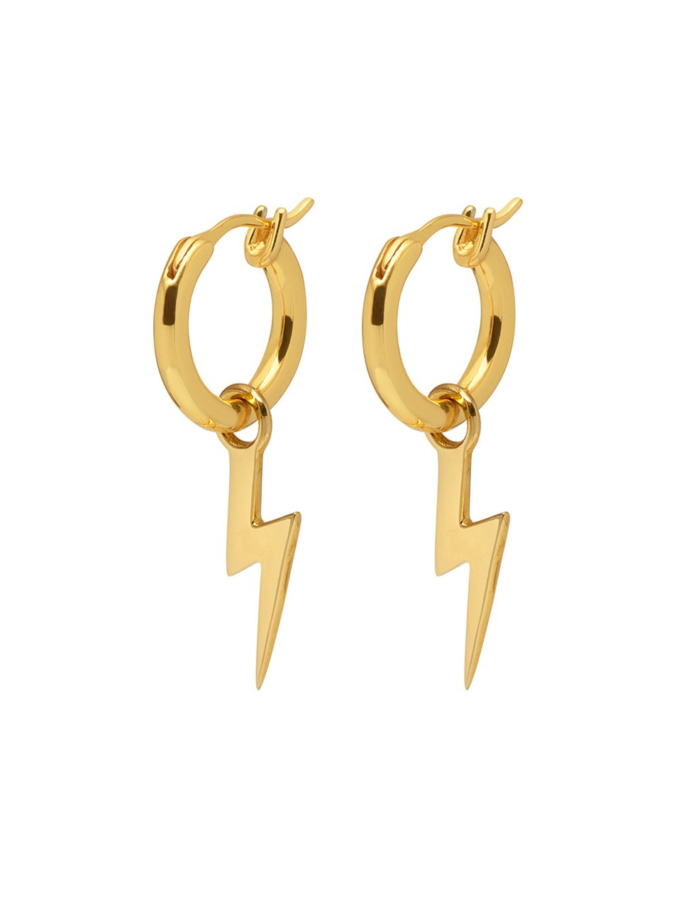 9ct Gold Lovestruck Lightning Bolt Huggie Drop Earrings  Goldmark AU
